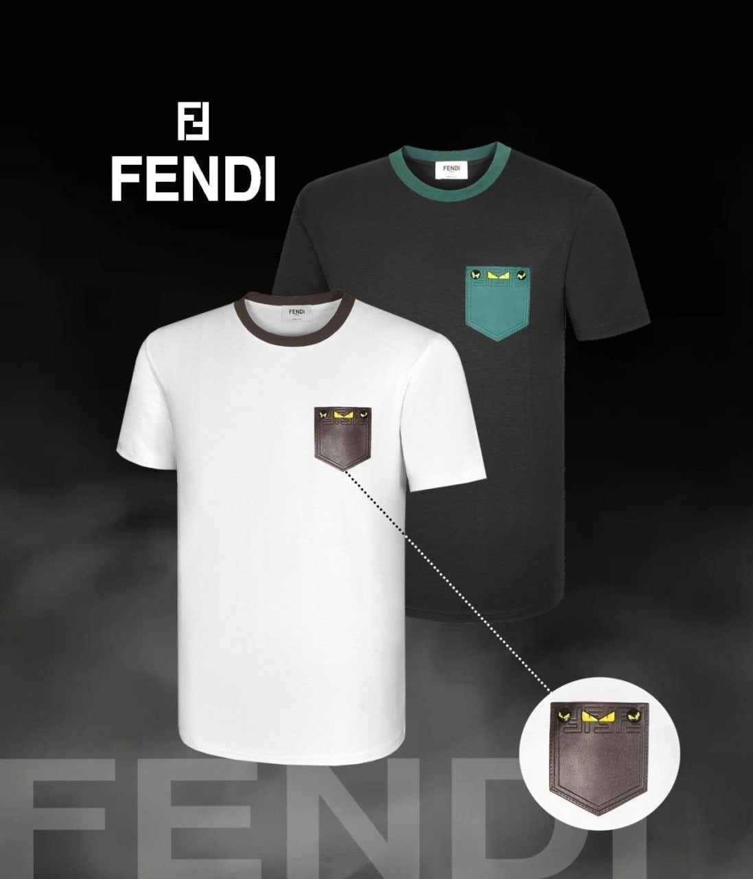 💕 펜* 가슴 패치 배색 라운드