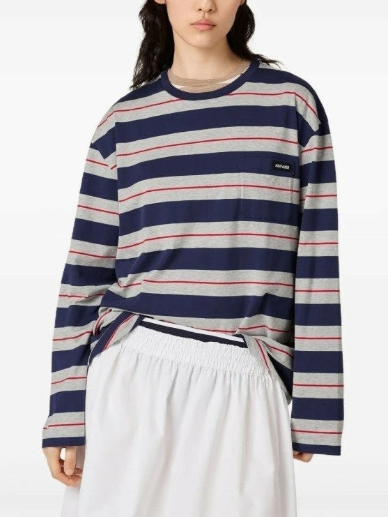 여성 롱 슬리브 코튼 저지 티셔츠 MU-981