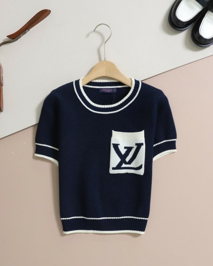 여성 인타르시아 반팔 니트 LOU-2661