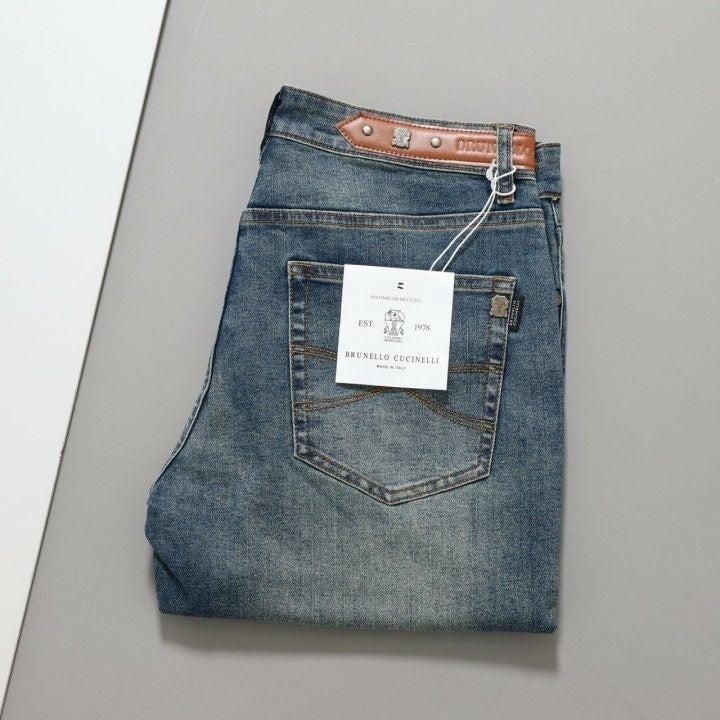 브라운 레더탭 데님 팬츠 BU-179