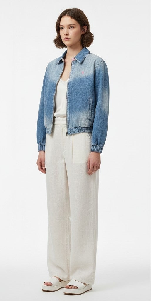 여성 자수 데님 자켓 PO-951