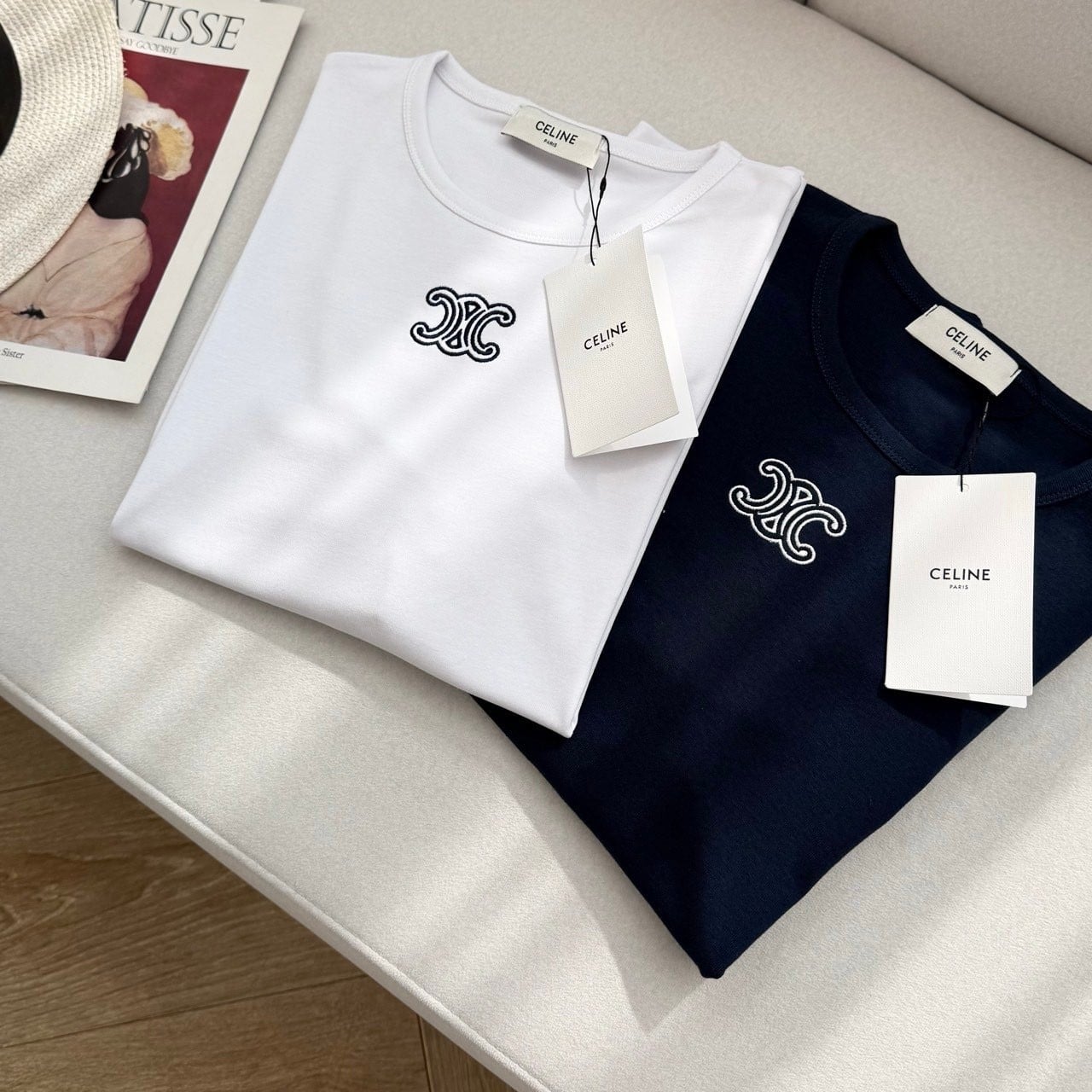 여성 리브드 저지 코튼 반팔 티셔츠 CEL-1146