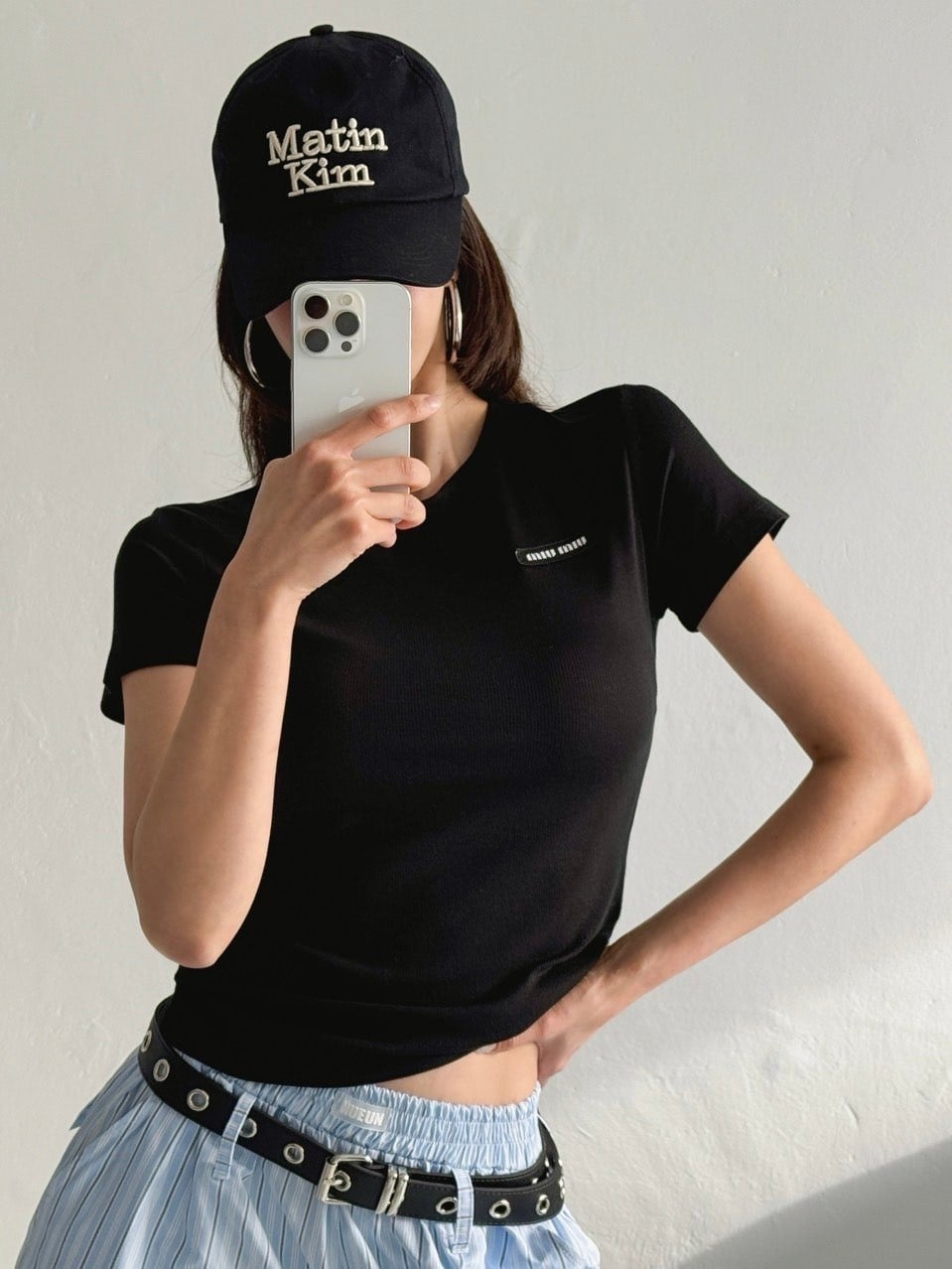 여성 골지 패치T MU-973