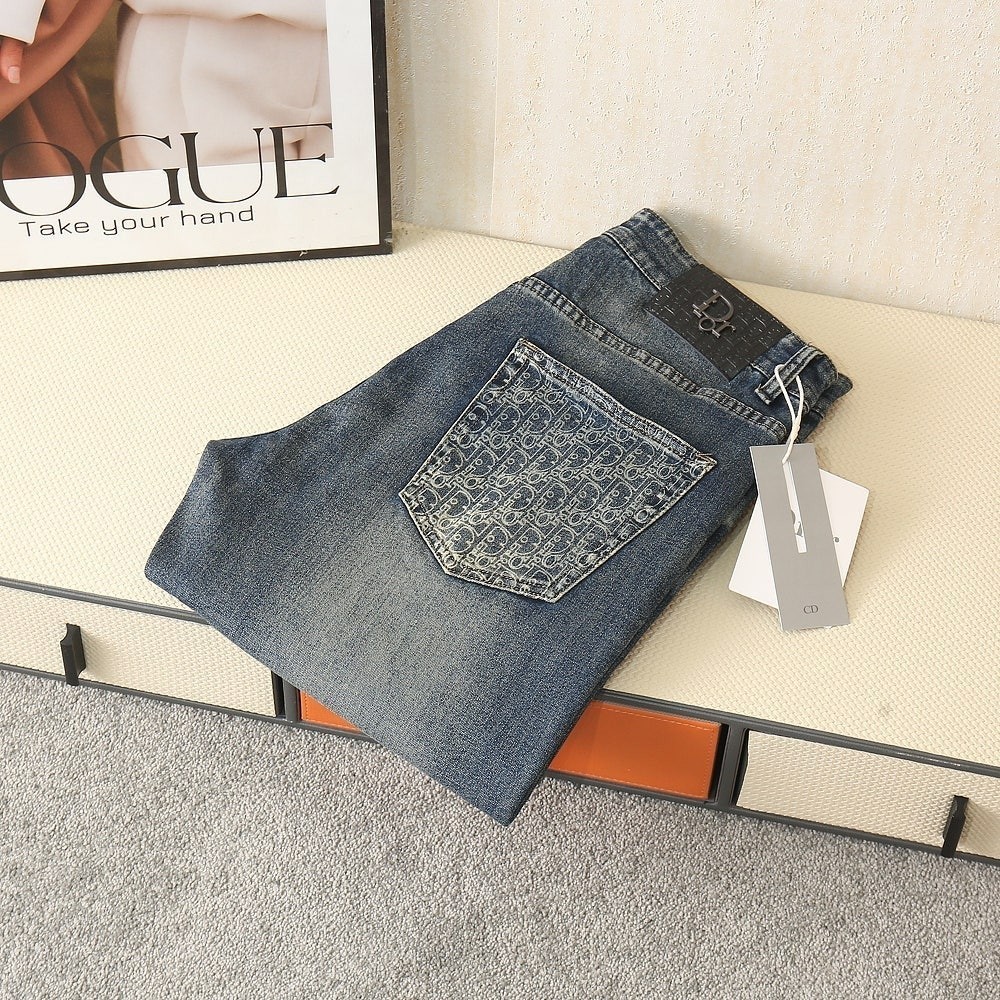 백포켓 자가드로고 스판 워싱 데님팬츠 DI-1876