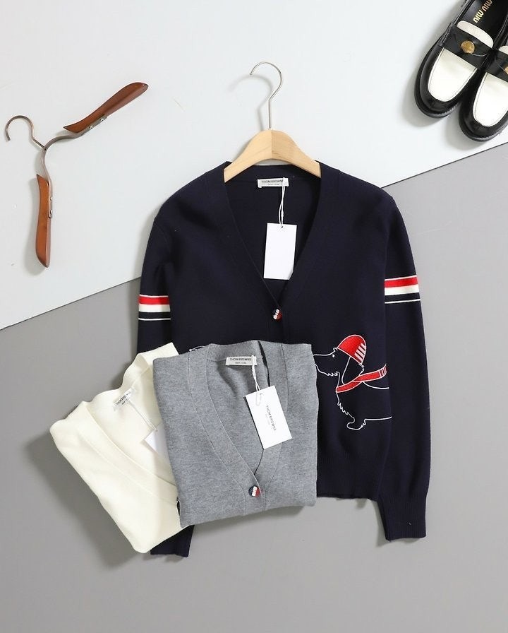 여성 도그 인타르시아 니트 가디건 TM-4080