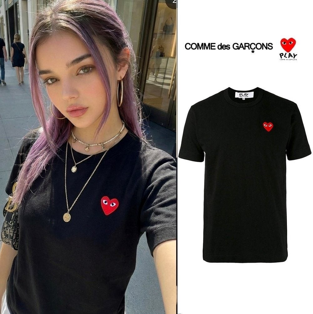 커플 반팔 블랙(레드) COM-604