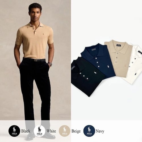 💕 폴* 3버튼 카라 니트 반팔