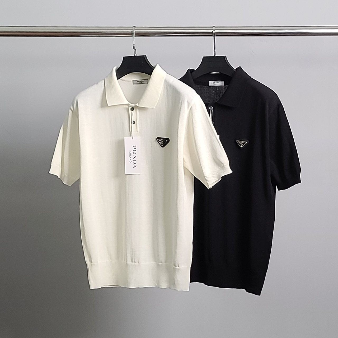 💕 프** 로고와펜 린넨 반팔 카라 니트