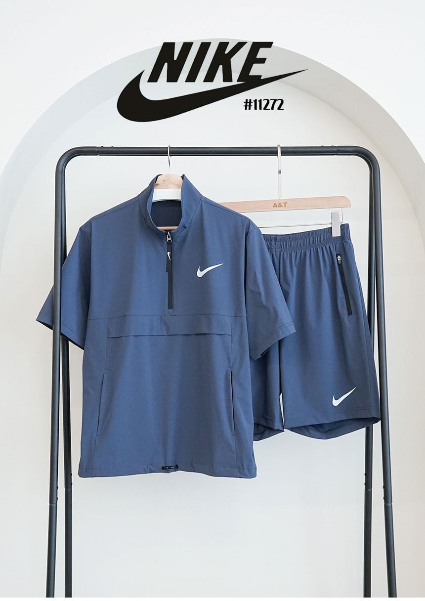 🔆 [NIKE] 나이키 남성 심플 백로고 반팔 아노락 & 5부 셋 🔆