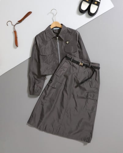 #프라다 [ P*ADA ] 리나일론 크롭 재킷 & 폴딩 카고 스커트 SET 입고💢 #여성세트 #자켓치마