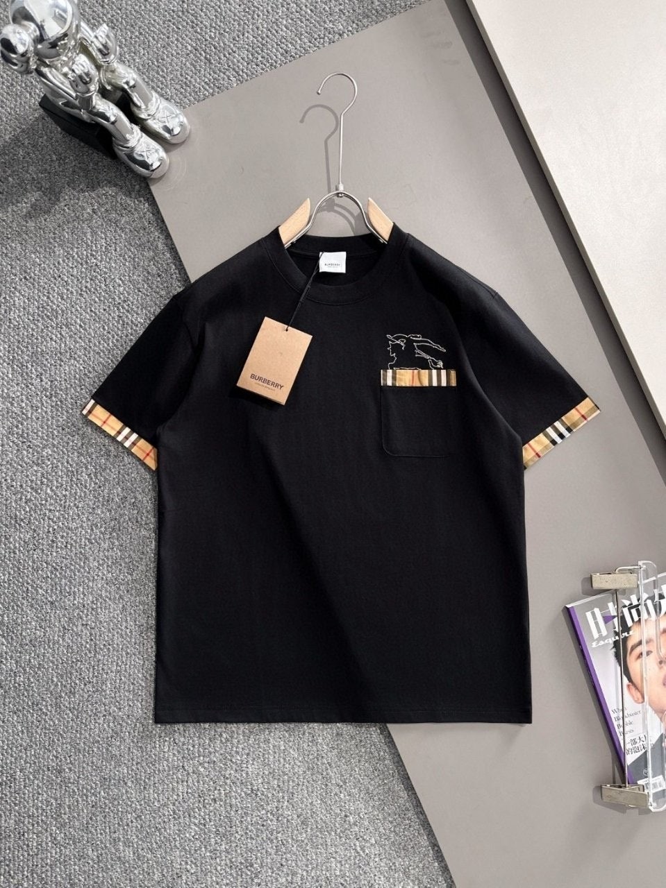 💕 버** 기사 포켓자수 티셔츠