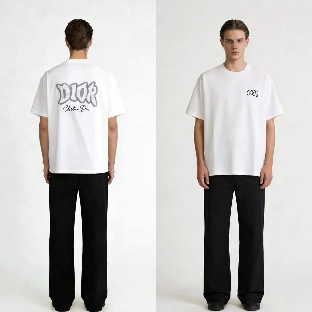 💕 디* 자수 로고 티셔츠