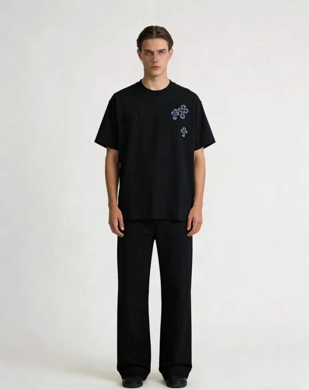 💕 크* NO 32 빈티지 데님 자수 로고 티셔츠