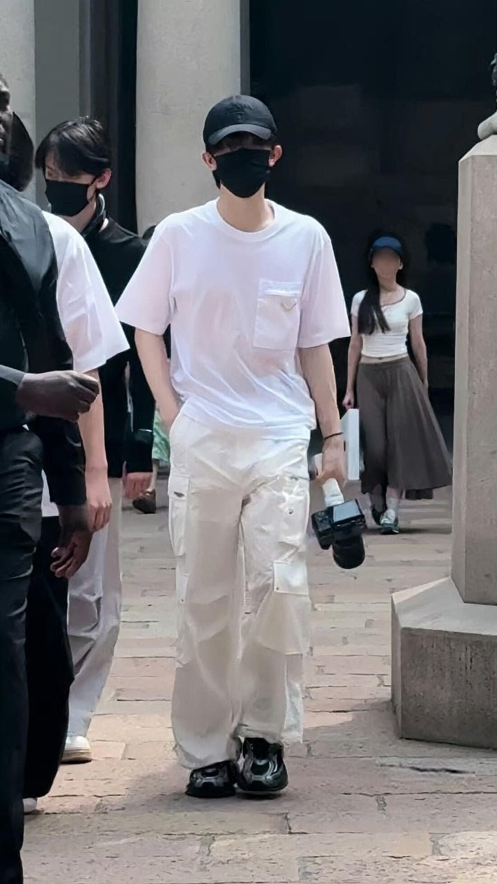 💕 프** 리나일론 패널드 로고 반팔