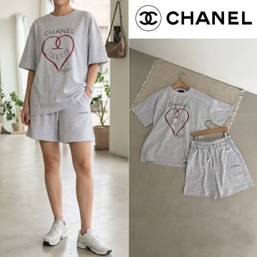 💕 샤* 하트 로고 오버핏 하프 셋업 ☆여성용☆
