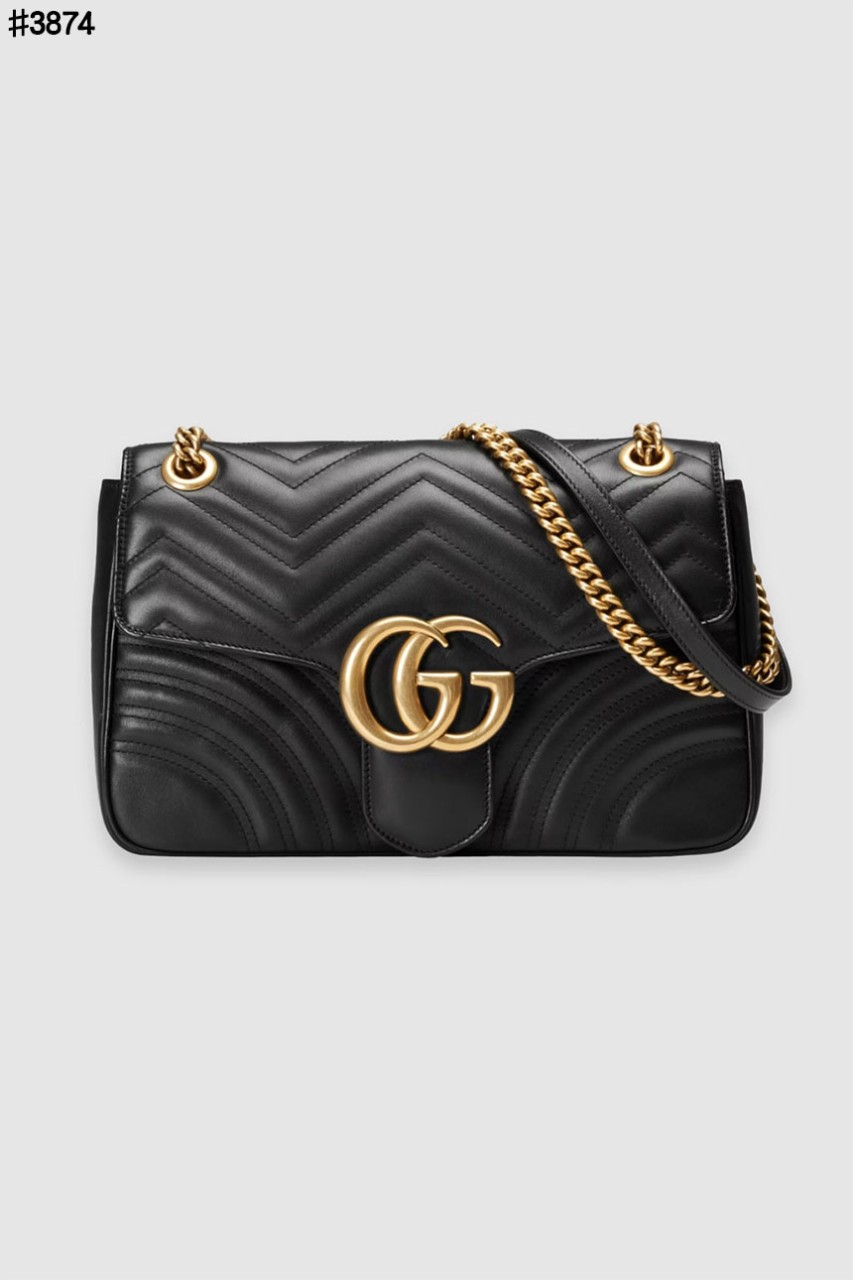 🍀 [GUCCI] 구찌 GG 마몽 마틀라쎄 미디엄 숄더백 블랙 🍀