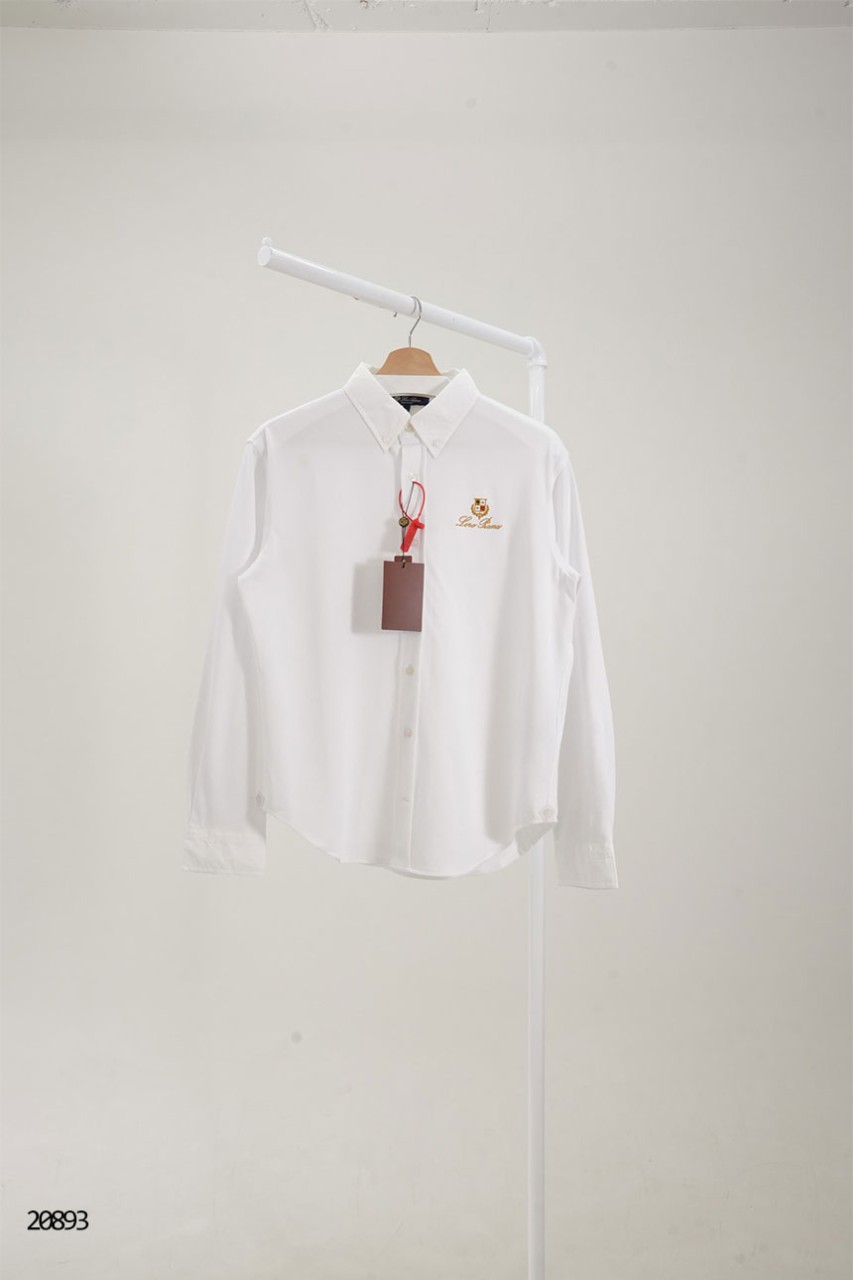 🔆 [LORO PIANA] 로로피아나 골드 자수 썸머 피케 원단 카라 긴발 티셔츠 🔆