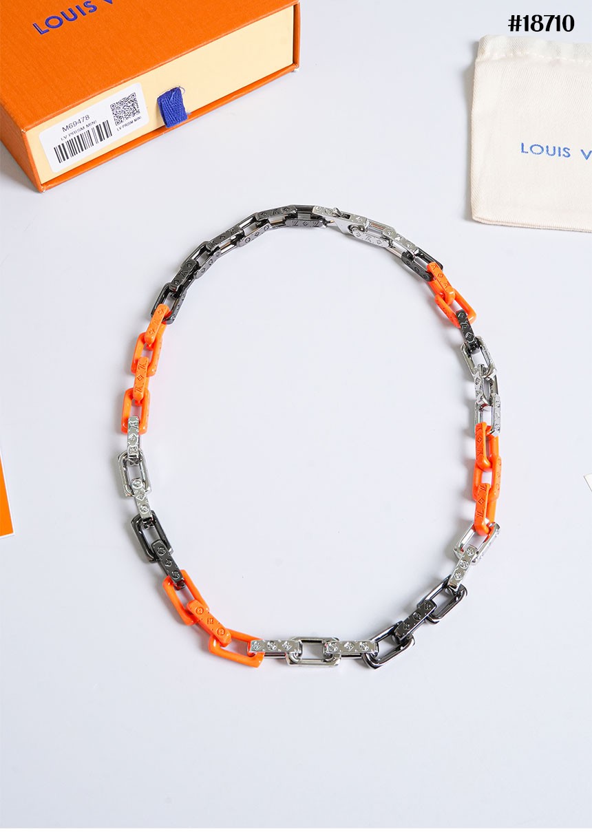🔆 [LOUIS VUITTON] 루이비통 모노그램 체인 네크리스 오렌지 멀티컬러 🔆