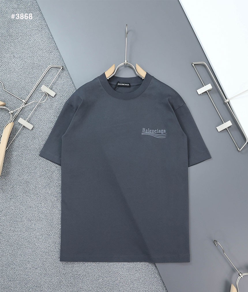 🍀 [BALENCIAGA] 발렌시아가 빈티지 웨이브자수 로고 라운드 반팔 티셔츠 🍀