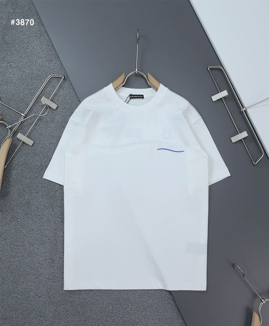 🍀 [BALENCIAGA] 발렌시아가 빈티지 웨이브자수 로고 라운드 반팔 티셔츠 🍀