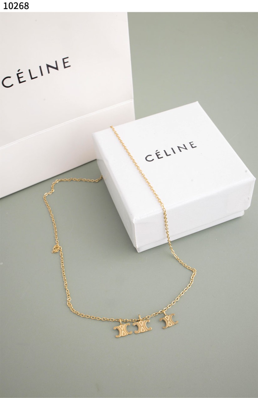 #셀린느 [CELINE] 셀린느 트리옹프 트리플 로고 골드 네크리스 신상입고💢 #목걸이 #10268