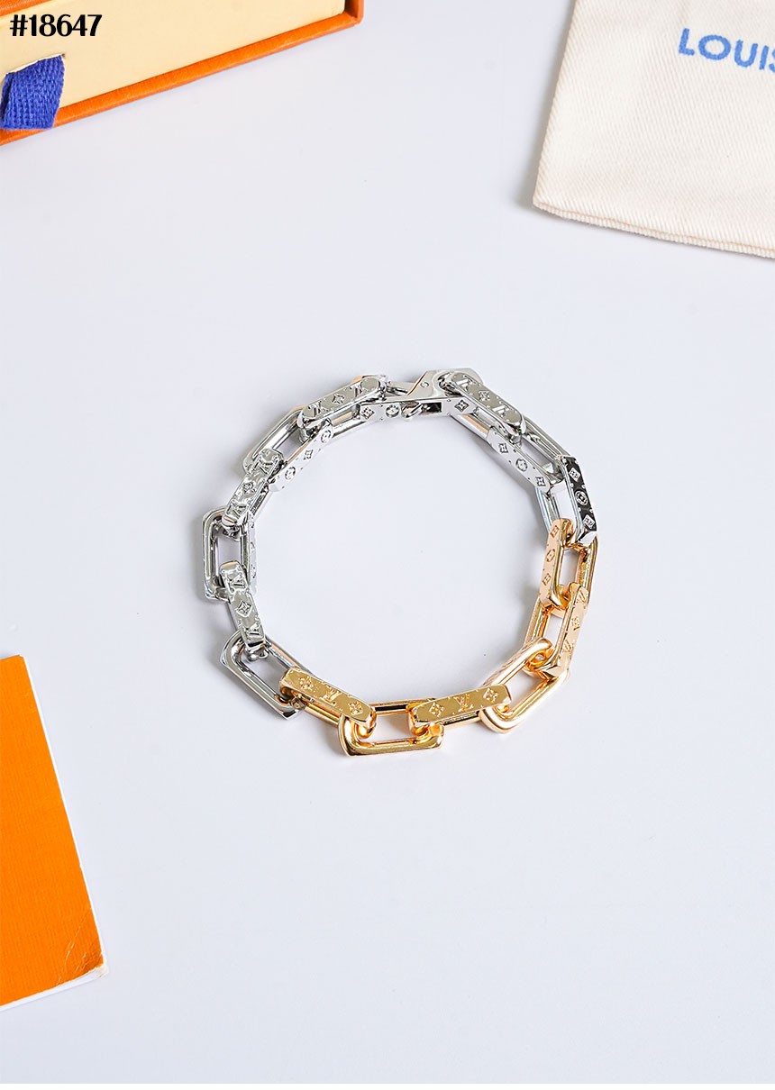 🔆 [LOUIS VUITTON] 루이비통 모노그램 체인 브레이슬릿 실버 골드 🔆