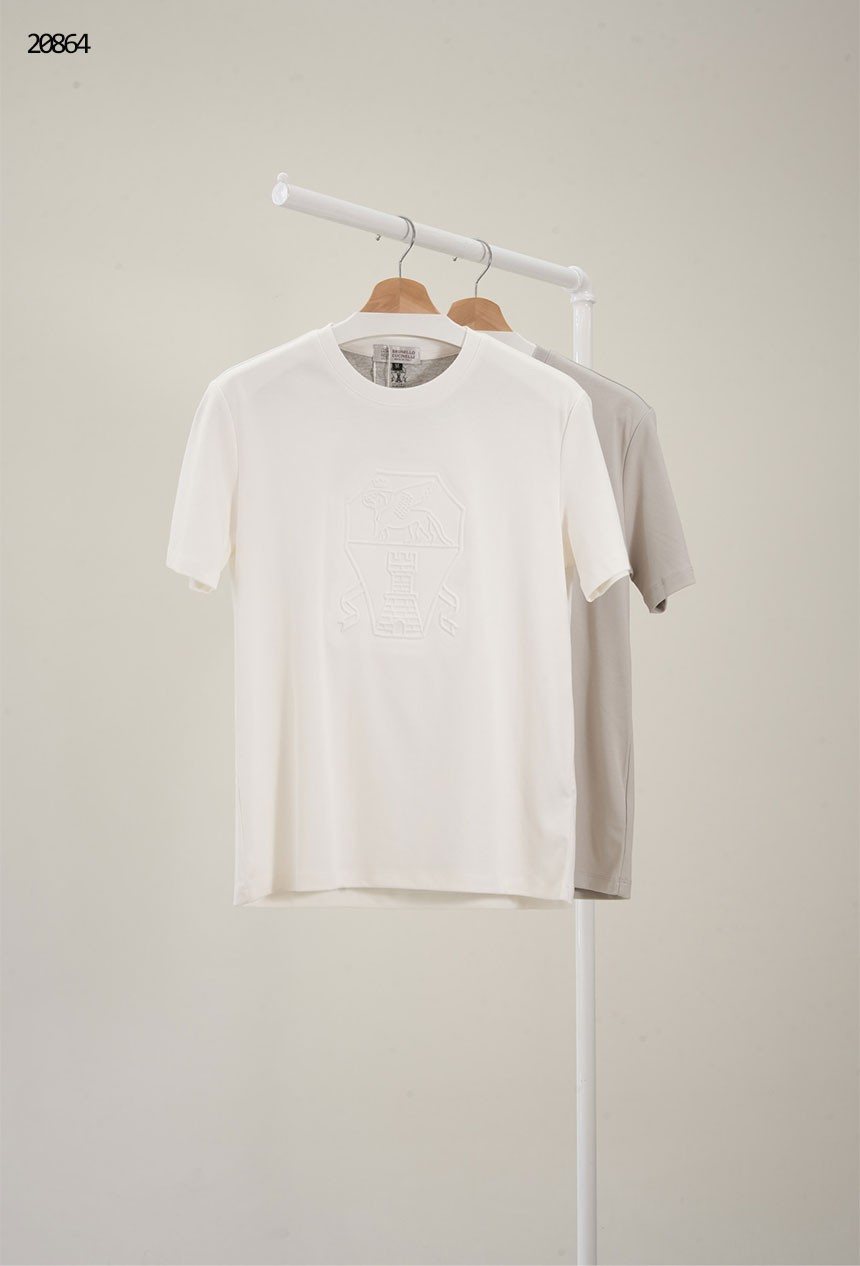 🔆 [BRUNELLO CUCINELLI] 브루넬로 쿠치넬리 시그니처 로고 엠보 포인트 반팔 티셔츠 🔆